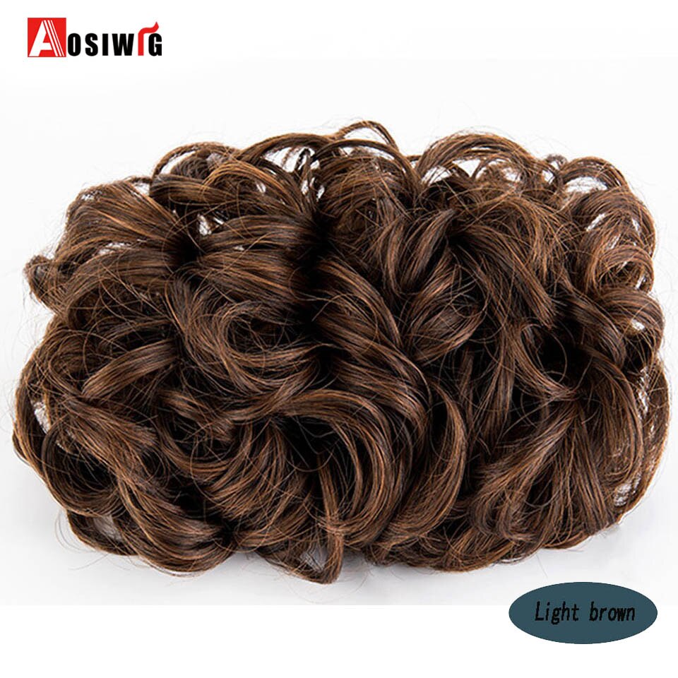 Krullend Chignons Elastische Extensions Haar Synthetisch Haar Lint Paardenstaart Haar Bundels Updo Haarstukken Haar Broodjes Aosiwig