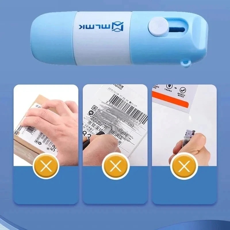 2 In 1 Thermal Paper Correction Fluid Portable Thermal Paper Data Identity Protection Fluid Eraser & Unboxing Knife Office Tools