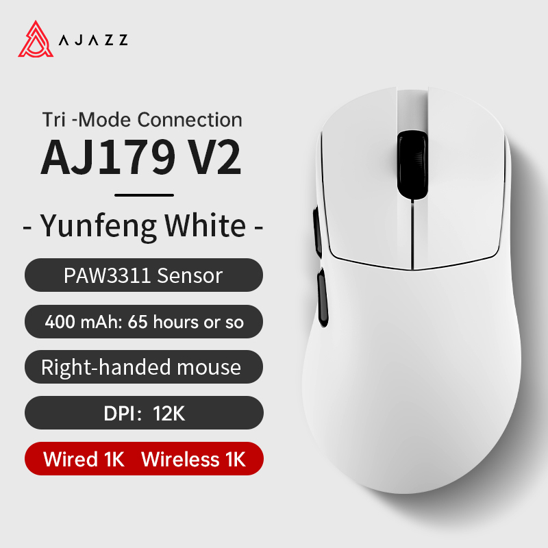 Ajazz AJ179 Apex PAW3950 Bezprzewodowa mysz do gier z stacją ładującą RGB, mysz komputerowa Macro Gamer, lekkie, ergonomiczne myszy komputerowe: Różowy