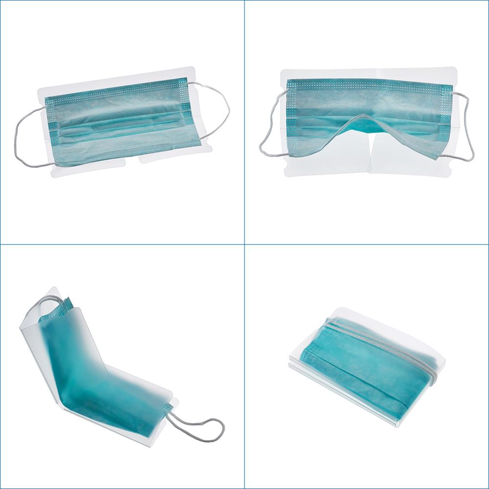 20Pcs Clear Draagbare Plastic Gezicht Maskers Opslag Clip Voor Wegwerp Maskers 18.5x6cm