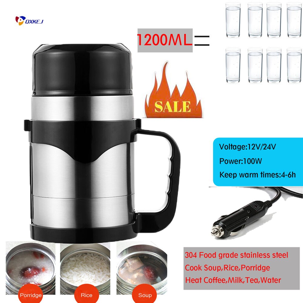 Portable Cooking Pot Travel cooking tool Coffee Holder Soup Cooking Pot Water boiling Electric Thermos