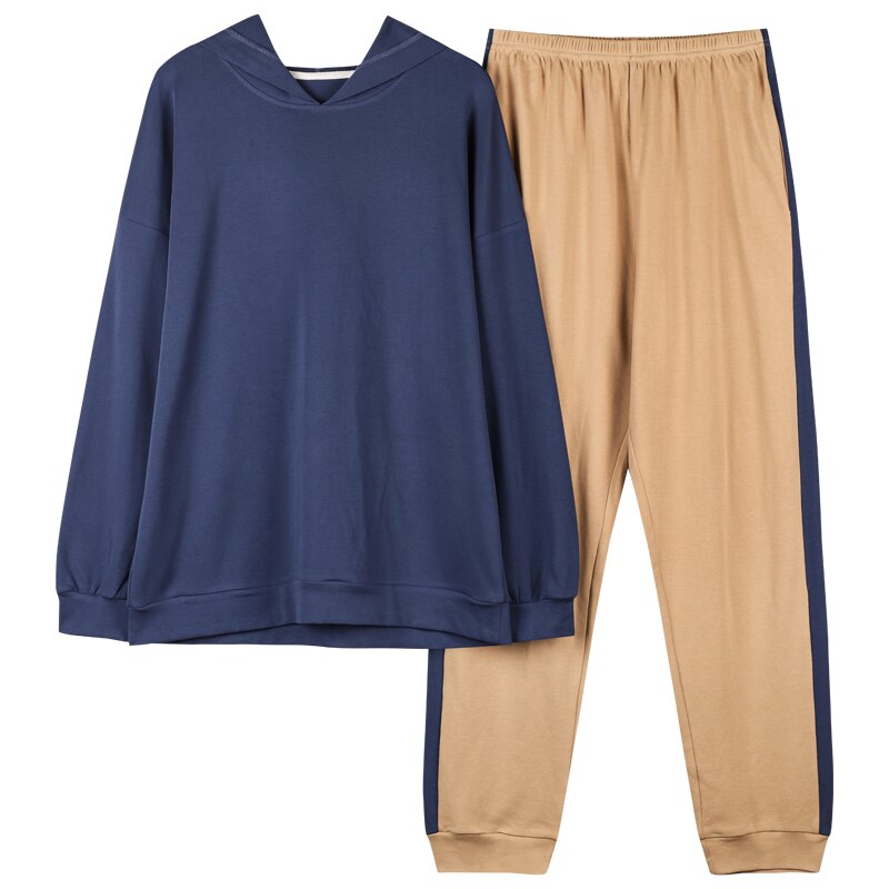 Xizou pyjamas par pyjamas sæt hjemmedragt hjemmetøj stil afslappet stil kvinder og mænd langærmede bukser nattøj: For mænd / Xxxl