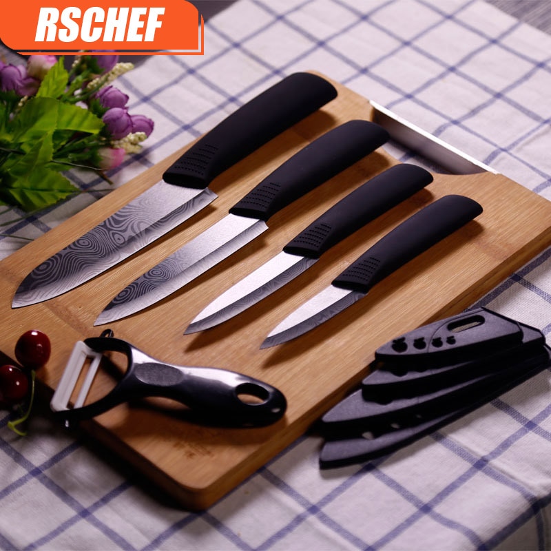 Rschef kjøkken fem sett med keramiske kniver melon skarp kniv antioksidant holdbar fruktkniv