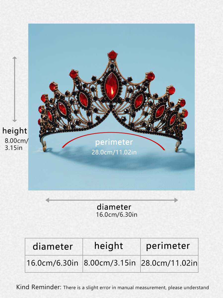 Itacazzo bridal headwear crown, classic red - ColourTiras suitable for women's weddings and birthday parties: ROSE GOLD COLOR