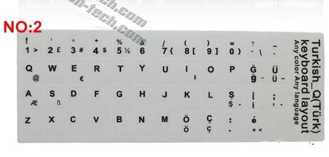 ! Turkish keypad label sticker, Eco-environment Plastic Turkish keyboard stickers for Laptop/computer: white