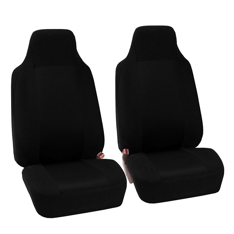 Car Seat Cover Airbag Compatible Ventilation Cloth Seat Protector Cushion Autos Universal Interior Accessories Fit Most Cars: 2 seats black