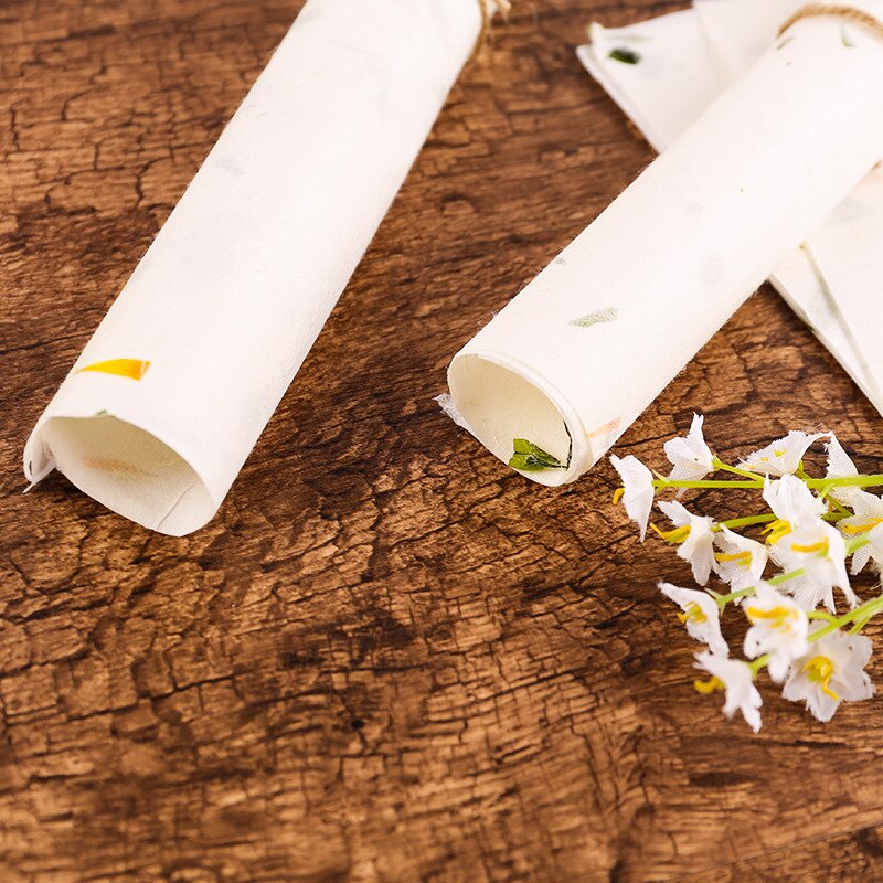 Liten størrelse håndlaget kinesisk kalligrafi papirfiber xuan papir brevpapir xuan zhi håndverk papir blomster og teblader