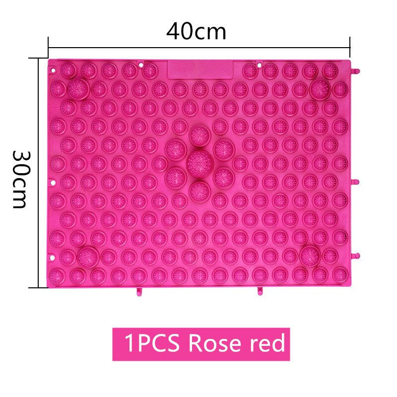 Multi-funktion Akupunktur Reflexzonenmassage Fuß Massagegerät Therapie matt Massage Pad Kappe Druck Durchblutung Platte matt Massagegerät: Rose rot