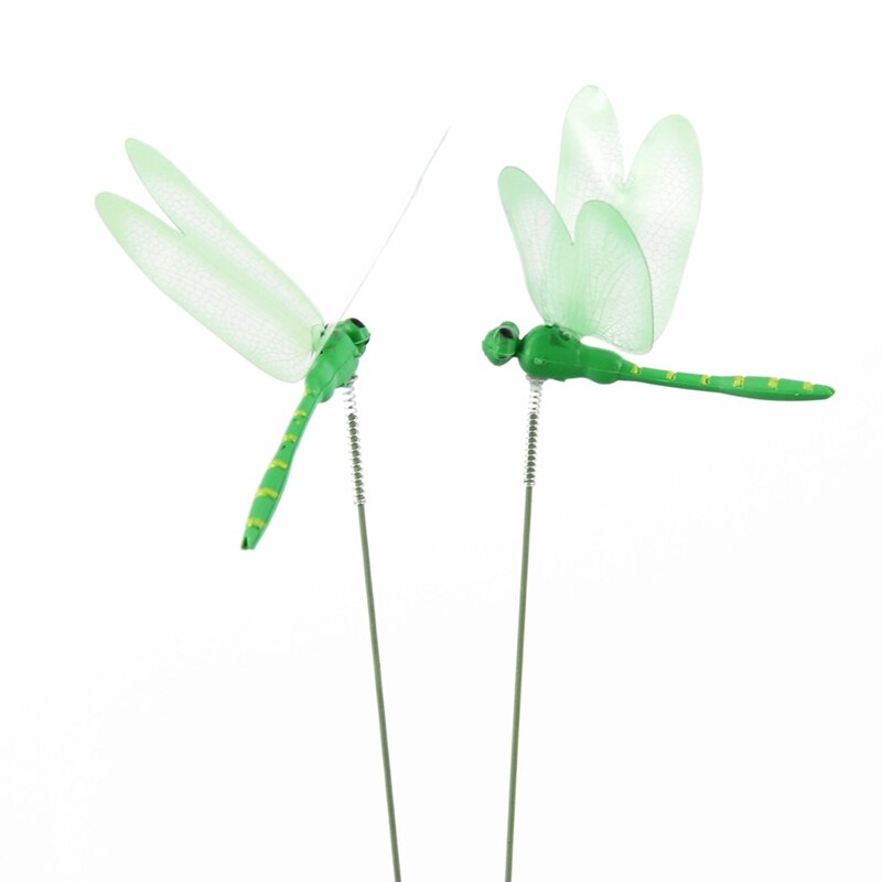 50 stuks/set kunstmatige libellen vlinders tuindecoratie buiten palen tuinplant gazon decoratie stok: Groente