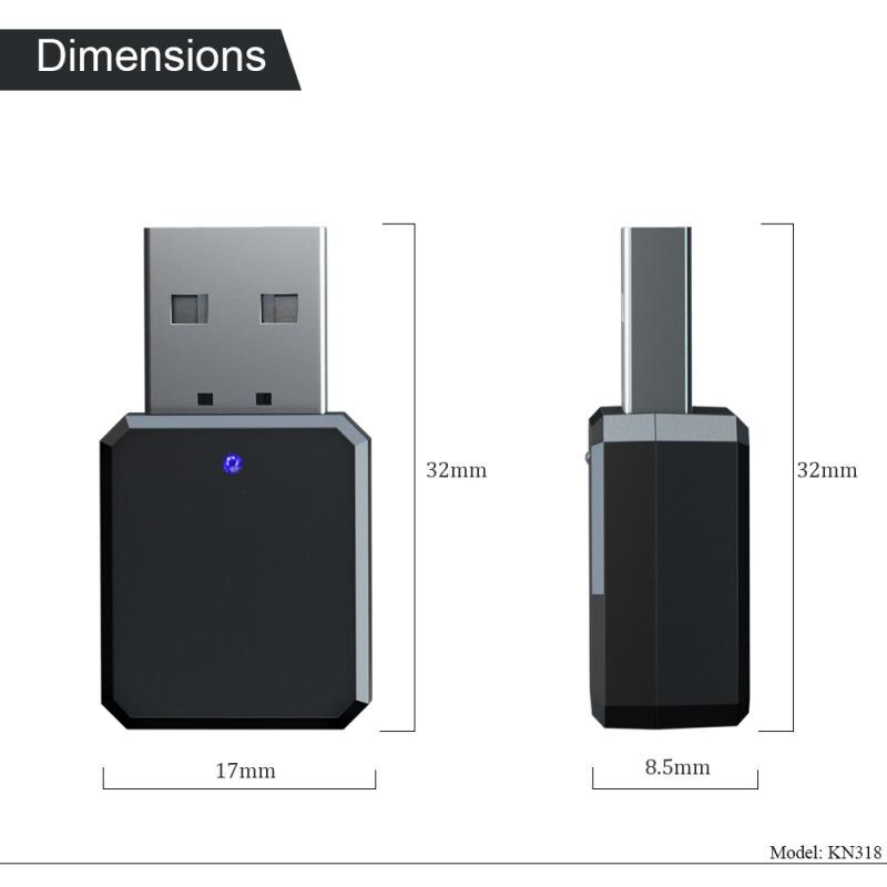 Adattatore Bluetooth USB Mini – Ricevitore A2DP Wireless Per Auto E Stereo, Portata 10m E Connessione Stabile