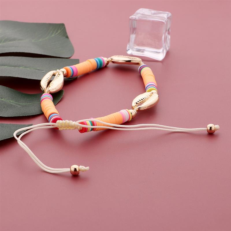 Tobillera de conchas de estilo bohemio hecha a mano, pulsera de tobillo con cuentas ajustables, accesorios de joyería para la playa, 1 unidad