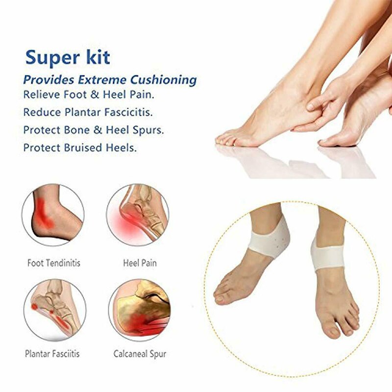 Heel Protector Protective Sleeve Heel Spur Pads For Relief Plantar Fasciitis Heel Pain Reduce Pressure On Heel Increased Insoles