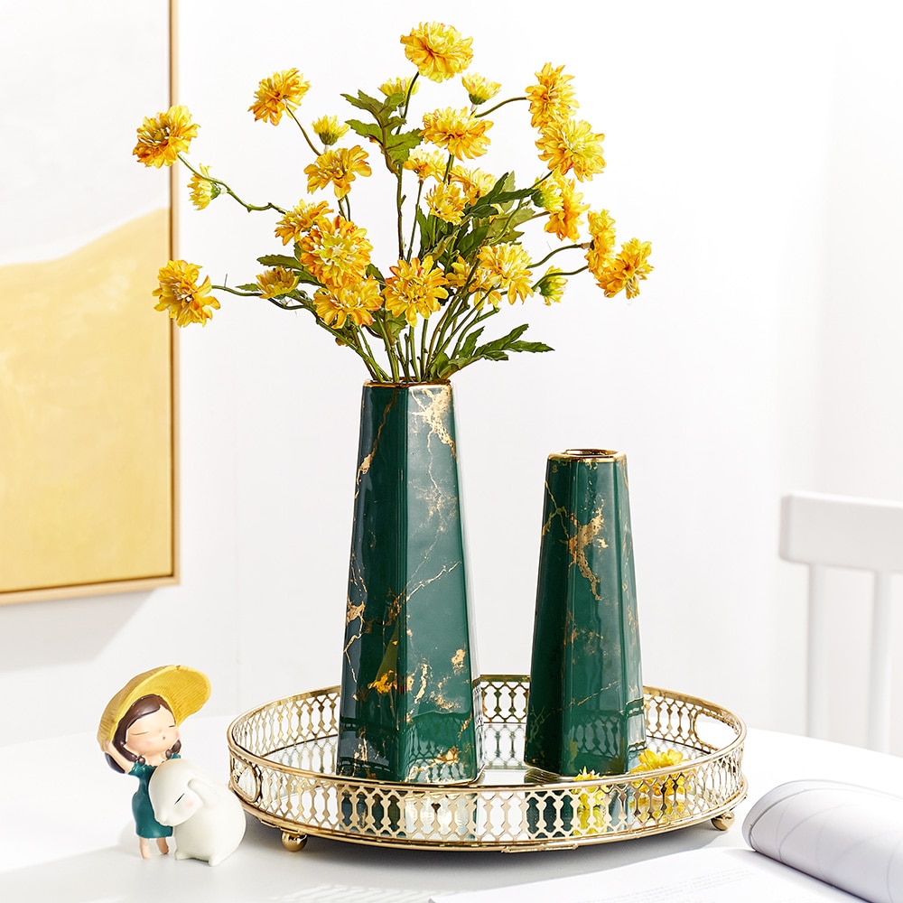 Høje vaser til bryllup vaser til blomster moderne keramik guldvase nordisk boligindretning tilbehør stue dekoration