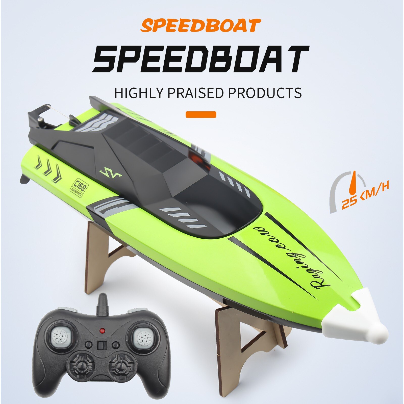Rc Boats 180 Degree Roll Speedboat C168 Rc Boats High Speed Remote Control 2.4ghz Waterproof Toy For Pools Lakes