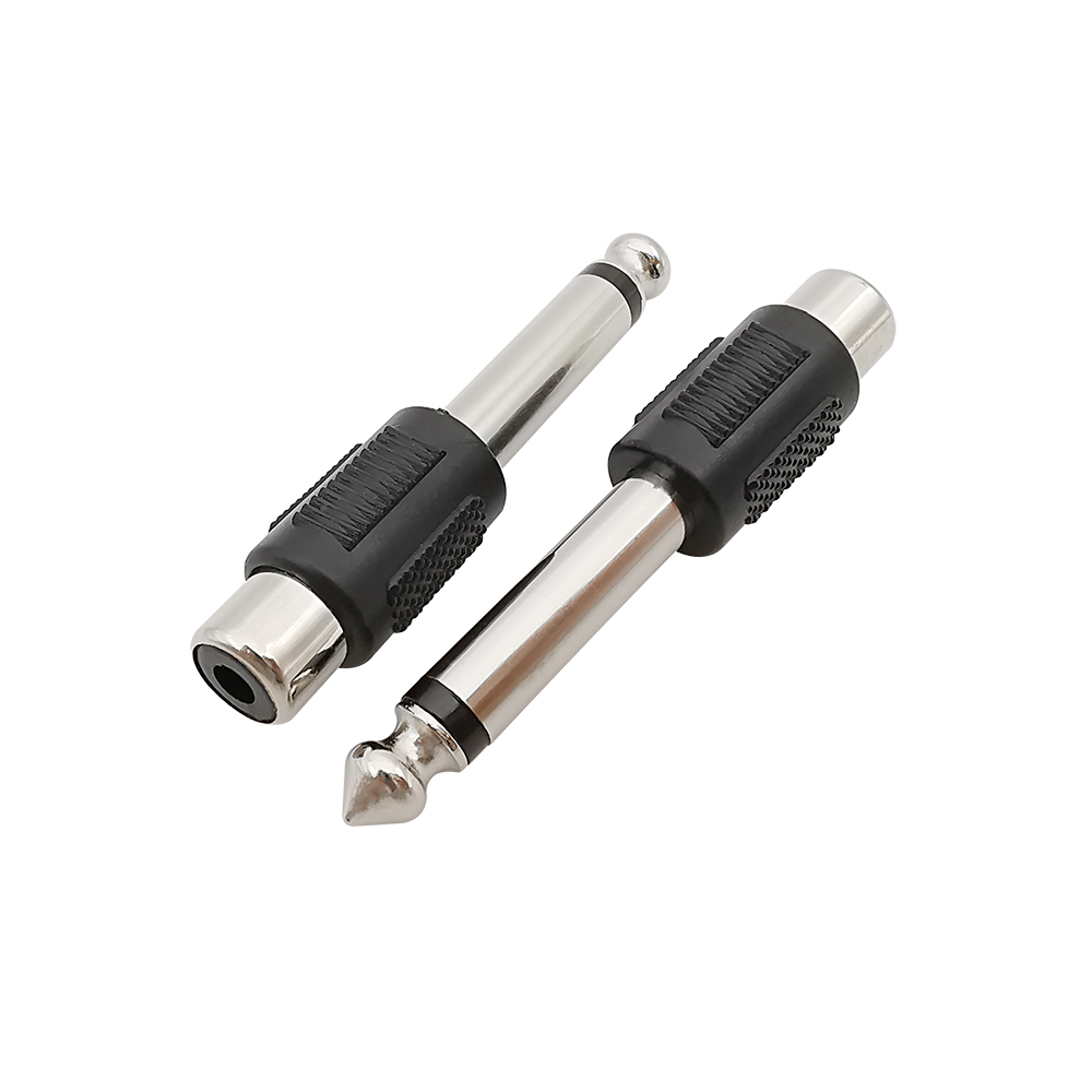 10Stck schnallen-buchse auf 6,35mm 1/4 zoll Mono Stecker Audio- Adapter Stecker für DIY Kopfhörer FM Mikrofon