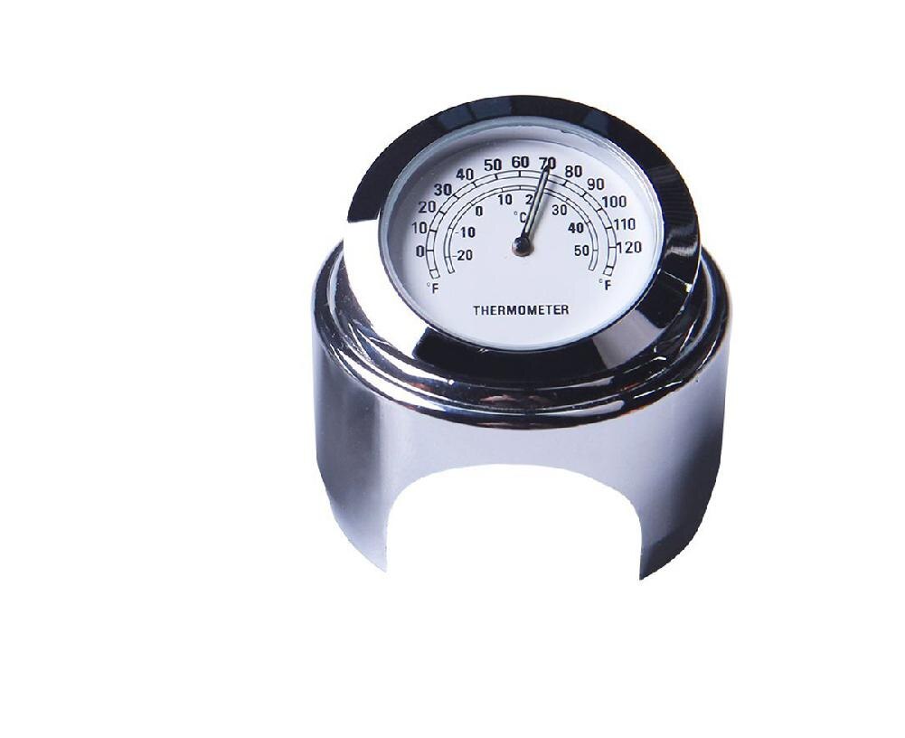 22-25MM Motorrad Lenker Uhr Thermometer Moto Lenker Montieren Zifferblatt Uhr Uhr Thermometer Temp Gauga für Yamaha Kawasaki: Weiß Thermometer