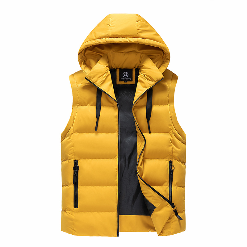 Heren Donsjack - Winddicht, Nekwarmte, Loose Fit, Winter Casual Stijl: Ik / Geel