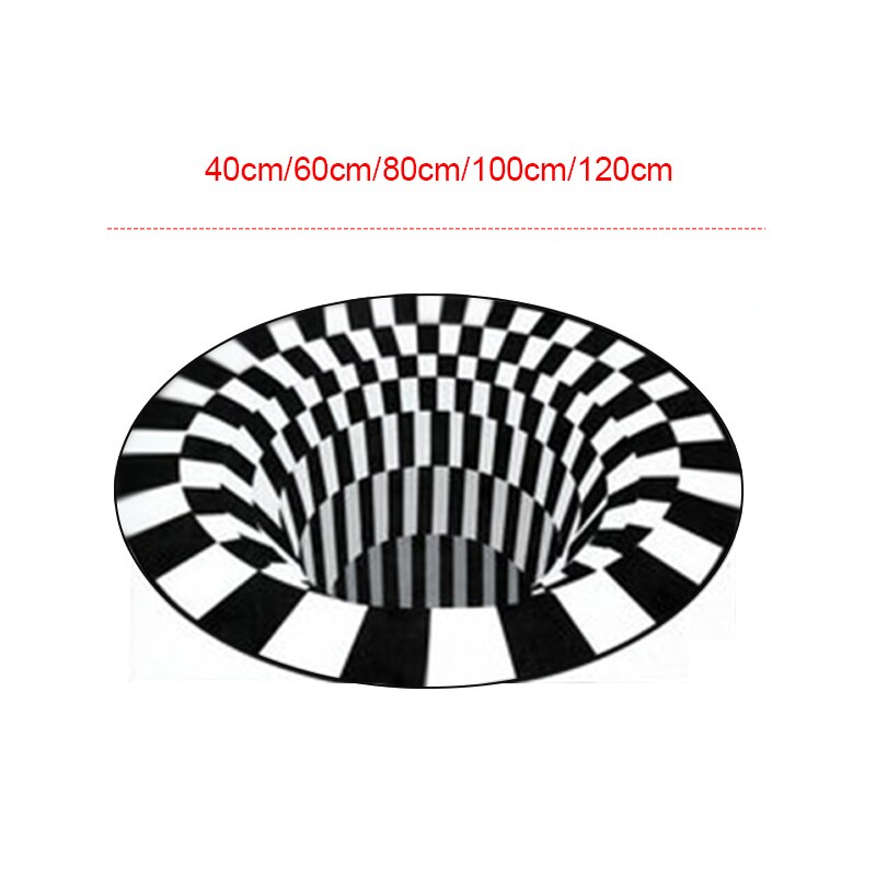 3D Vortex Visual Illusion Rug Swirl Print Optical Illusion Areas Rug Carpet Floor Pad Non-slip Doormat Blanket For Home Decor