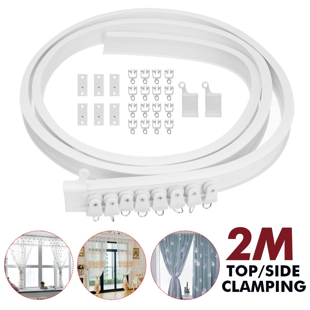 2M/3M/6M Flexible Ceiling Mounted Curtain Track Rail Straight Slide Windows Plastic Bendable Home Window Decor Accessories