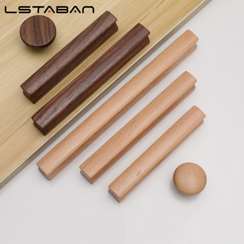 Manija de muebles de madera de nogal, perillas para cajones tiradores para gabinetes de cocina manijas largas perillas para armarios y cajones tirador para armario