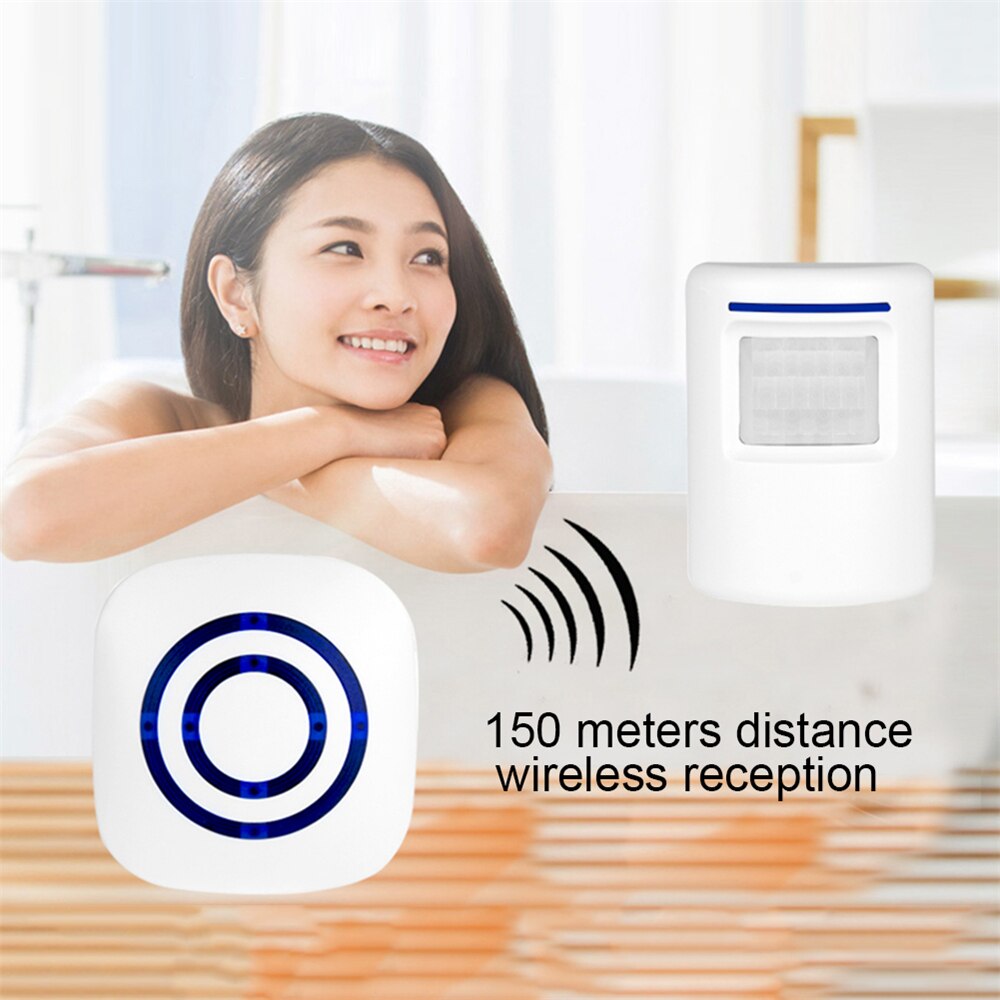 Nyaste trådlösa dörrklocka välkomstljud larm smart infraröd rörelsesensor dörrklocka säkert säkerhet för hembutik hotellkontor