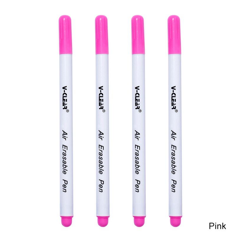 MIUSIE 4pcs Soluble Cross Stitch Water Erasable Pens Grommet Ink Fabric Marker Marking Pens DIY Needlework Sewing Home Tools: Pink