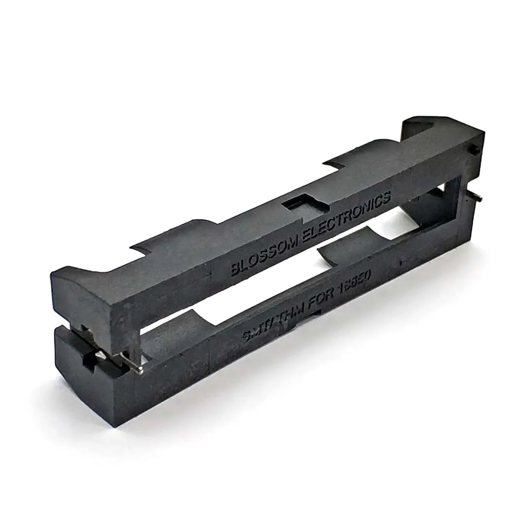 18650 powerbank-behuizingen, 1 opbergdoos voor 18650 batterijen, 1 batterijhouder met snoer, 18650 smd thm-connectoren: Zwart