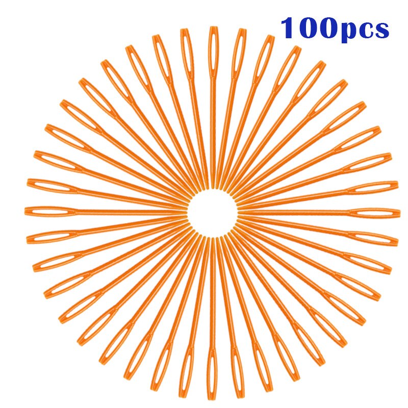 100Pcs Bodkin Grote Naalden Gold Eye Pins Borduren Tapestry Hand Naald Gereedschap Wol Diy PIN11: 7. orange