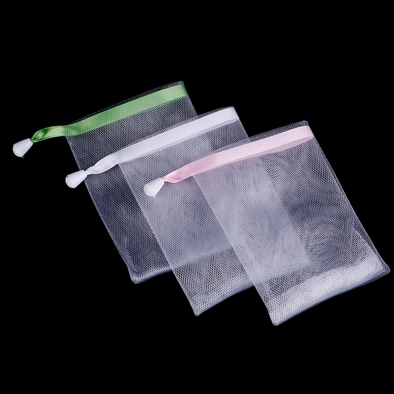 5 stk / lot bade rengøringshandsker hængende nylon sæbe mesh taske net til skummende rengøring bad sæbe net
