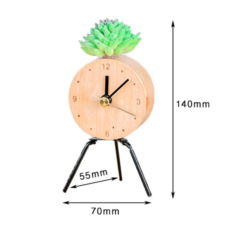 Creatieve Bureauklok Houten Cartoon Ijzeren Klok Multi-Functionele Massief Houten Bericht Clip Klok Eenvoudige Desktop Decoratie