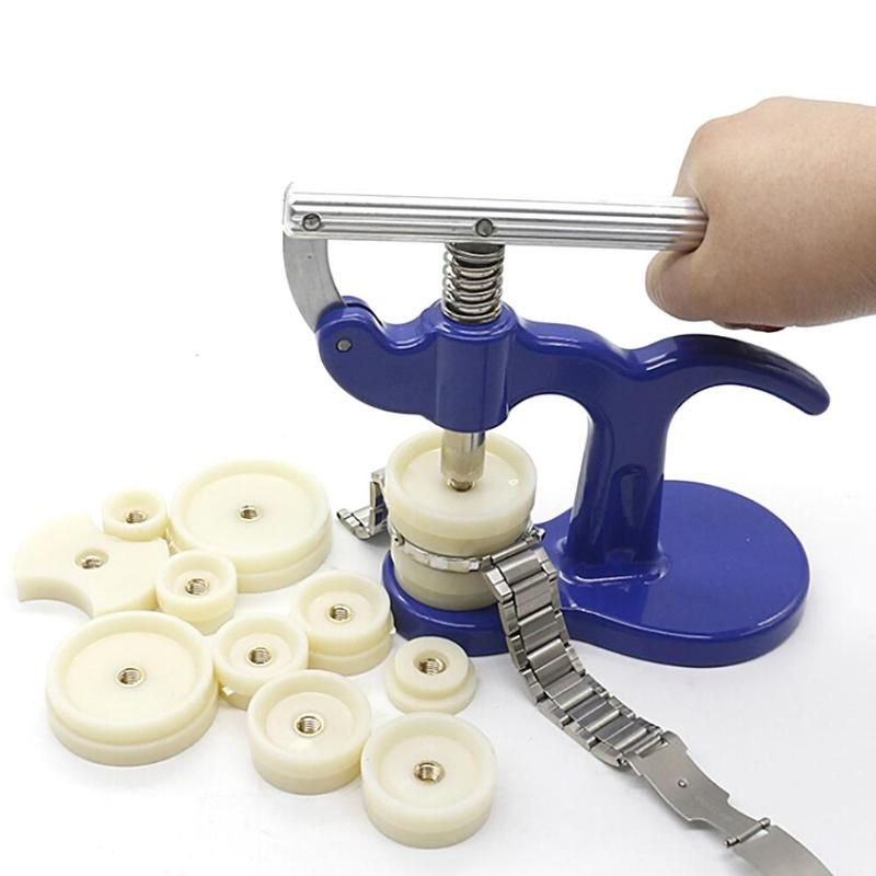 2022 Watch Case Press 12 Dies Watch Crystal Front Back Case Cover Screw Presser Close Watchmakers Repair Kit Tool набор