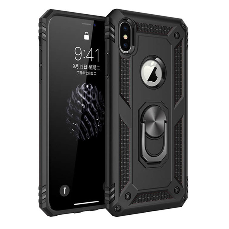 Shockproof Armor Holder Case For iPhone X XS Max XR 7 6 Cases Magnetic Ring Phone Cover For iPhone 6 6s 7 8 Plus Holder Case: Neoprene / SKY BLUE