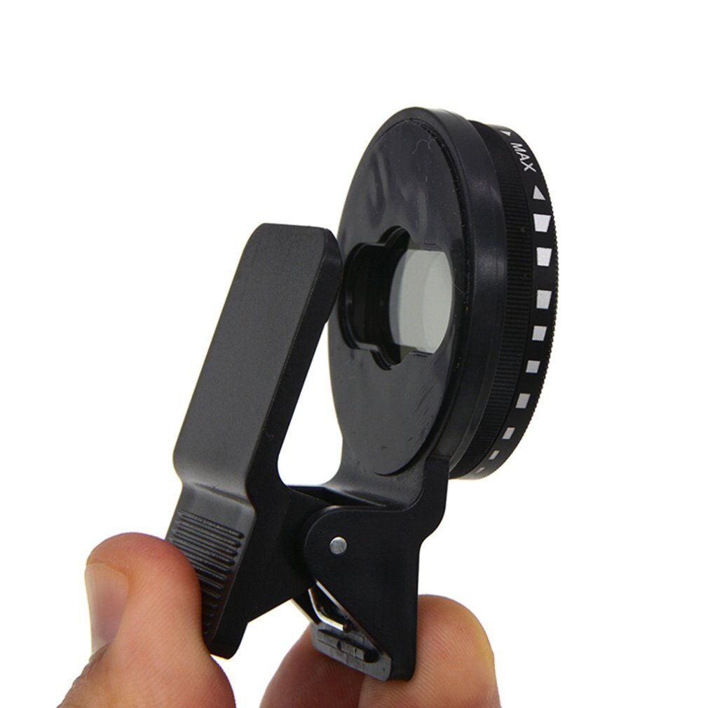 Réglable 37mm densité neutre clipsable ND2 - ND400 téléphone caméra filtre lentille pour iPhone pour Huawei pour Samsung téléphone Android