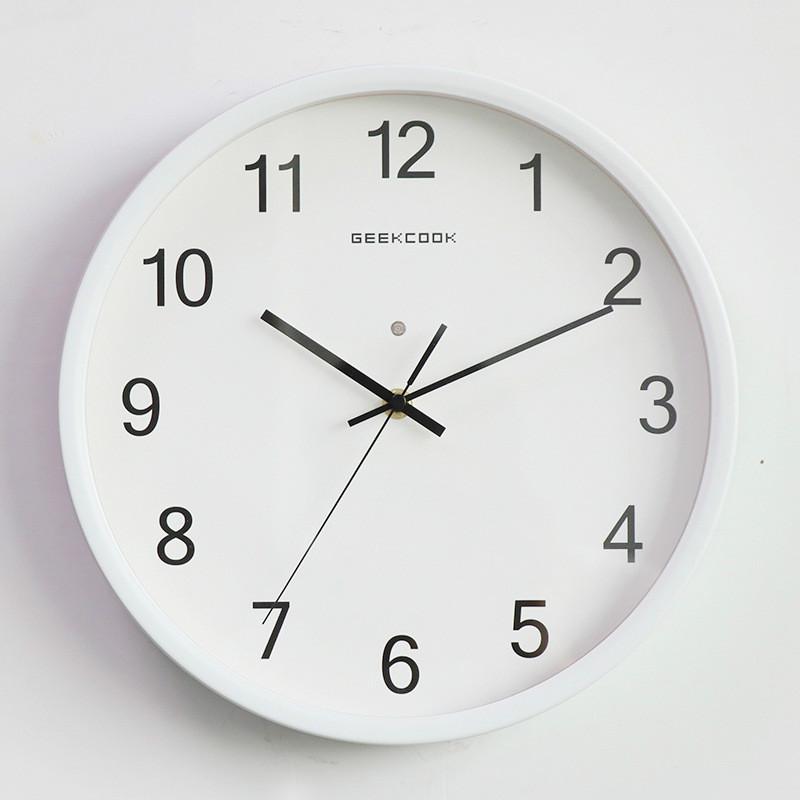 leuchtend Wanduhr Große Anzahl Hängen Uhren Ruhigen dunkel glühend Wanduhren Moderne LED Uhren Dekoration Für Wohnzimmer: Weiß