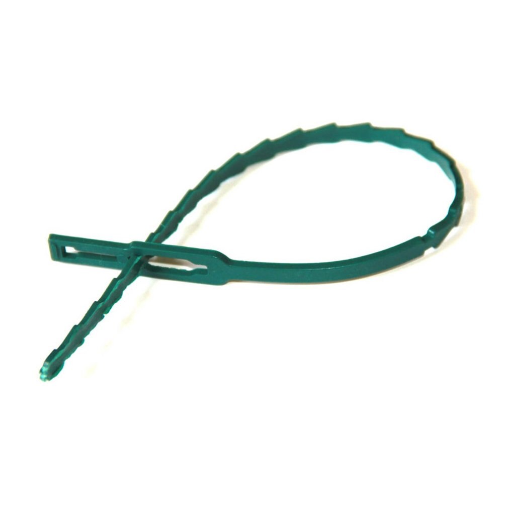 50 multi-purpose green garden lashing straps, self-locking plastic nylon garden wire ties, gardening fishbone ties