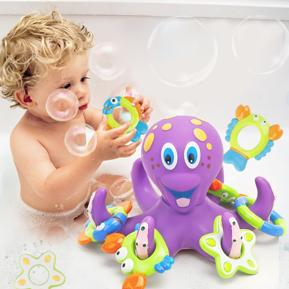 6pcs Baby Cute Cartoon Octopus Bathing Toys Kids Water Floating Toy Beach Shower Swimming Water Playing for Children