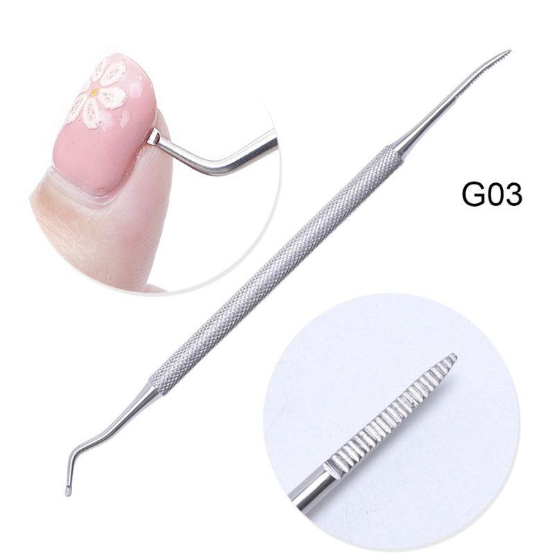 7 Style Dual End Ingrown Toenail File Spoon Nail Groove Correction Lifter Cleaner Cuticle Remover Pusher Pedicure Tool Foot Care