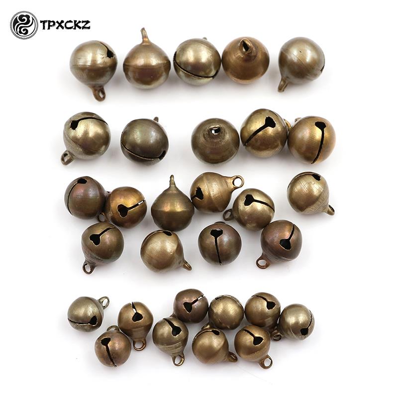 Cloches de Jingle en métal Bronze 10/12/14cm, 10 pièces/lot, décoration de fête de Festival en vrac, décorations d'arbre de noël, accessoires artisanaux DIY
