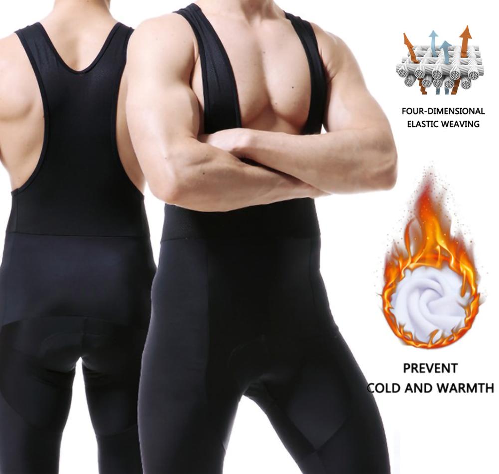 5D Gel Pad Cycling Bib Trousers Winter Thermal Mountain Bike Pants Bicycle Long Tights Cycling Bib Pants Excellent Performance &