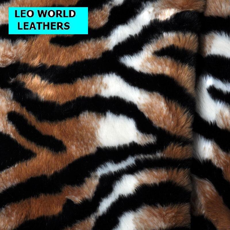 Imitation Tiger Fur Leather Soft Fit for Garment, Carpet and Collar T0014