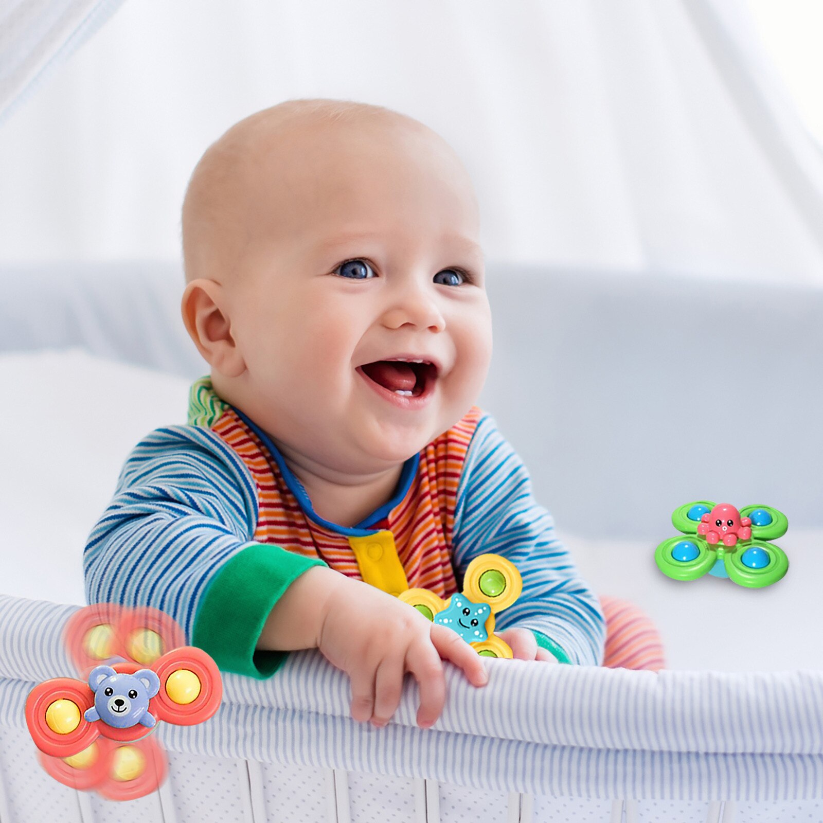 Baby Spielzeug Dreh Saugnapf Kreisel Spinner Spielzeug Baby Erwachsene freundlicher Lustige Spielzeug Klassische Gyroskop freundlicher Geburtstag Schlecht Spielzeug 3 stücke
