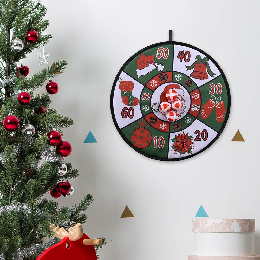 Kerst Dartbord Spel Met 4 Sticky Ballen Klassieke Gooien Speelgoed Indoor Outdoor Sport Accessoires Voor Kinderen Volwassenen