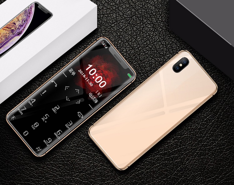 Touch Key Extra Slim Light BT Sync Dial Flashlight Recording Mp3 Small Spare Cellphone Free Case Mini Card Feature Phone: add 16G TF / Gold