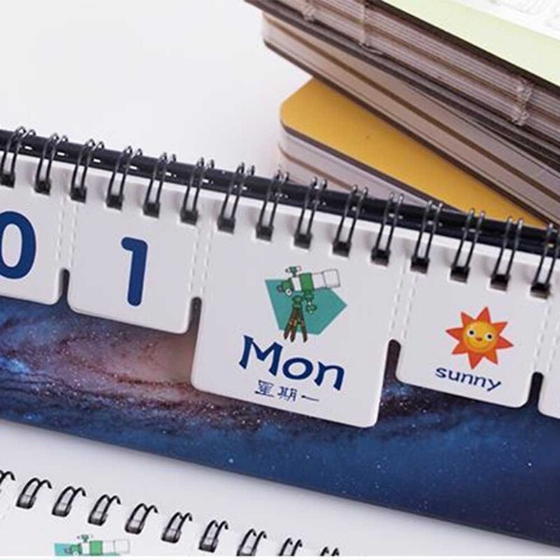 Cute Animal Starry Sky Desk Calendar Tearable Calendar Daily Table Planner School Office Supply