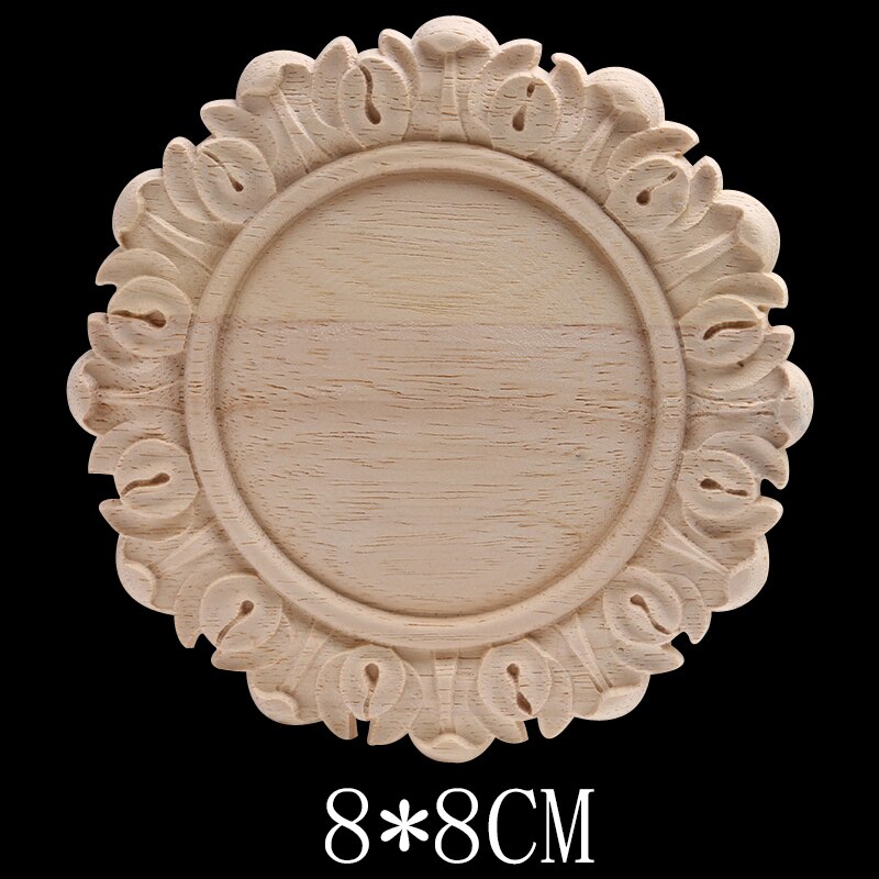 Solid Wood Decal Wood Carving European Round Patch Wood Carving Furniture Decoration Cabinet Door Cabinet Bed Flowers Wood Decal: B139-2