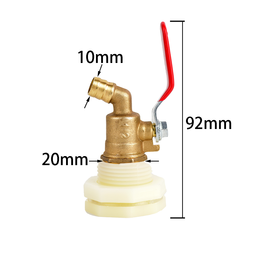 IBC Tank Brass Tap Adapter S60X6 Thread 10mm Garden Hose Connect Faucet Tank 1000 Liter IBC Tank Valve Fitting: Gold