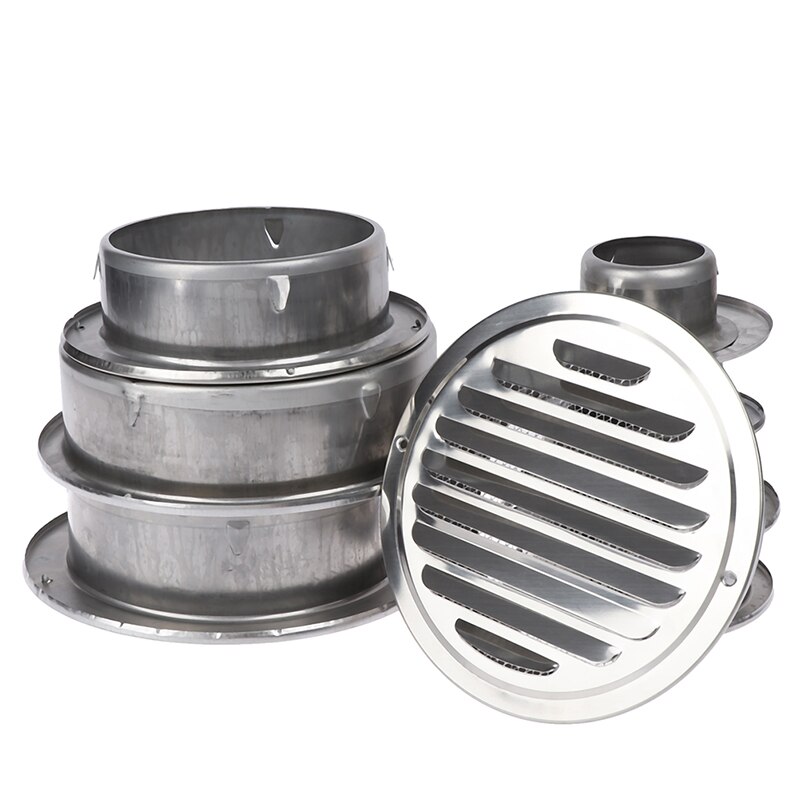 1PC Stainless Steel Exterior Wall Air Vent Grille Round Ducting Ventilation Grilles 70-200mm