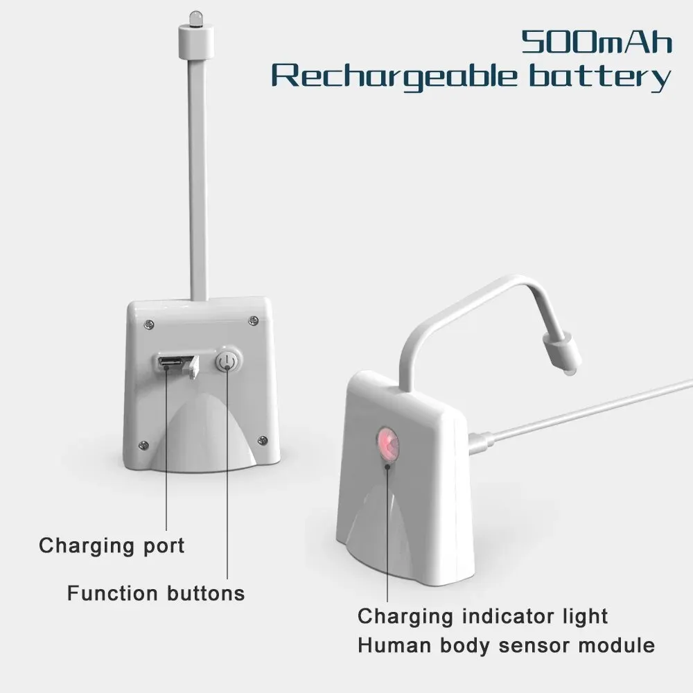 Luz nocturna para inodoro, luz con Sensor de movimiento, luz LED para inodoro, lámpara LED nocturna recargable de 7 colores para decoración de baño y baño