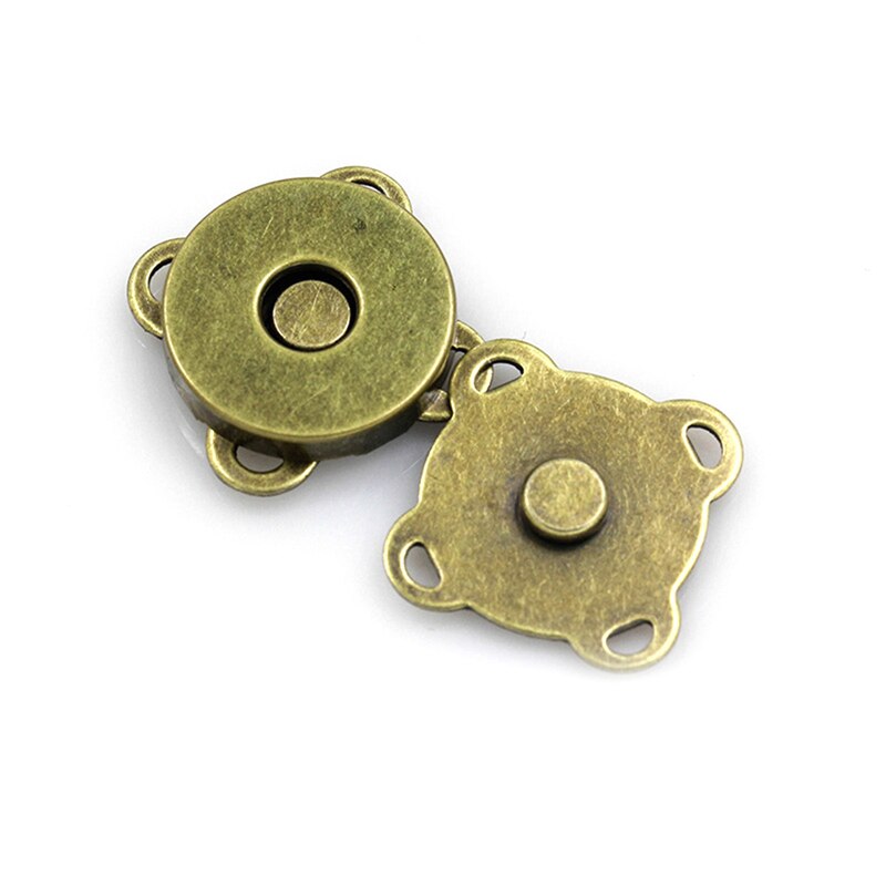 Bolsa de carteira de fecho magnético, bolsa de mão com fechos magnéticos de tornozelo para carteira de 14/18mm prata/bronze com 10 peças: Bronze-18mm