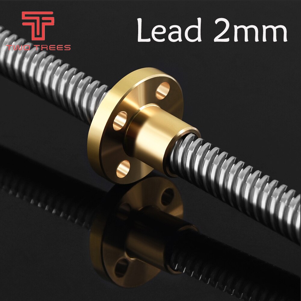 T8 Lead Screw OD 8mm Pitch 2mm Lead 8mm 150mm 200mm 250mm 300mm 330mm 350mm 400mm 500mm with Brass Nut Reprap 3D Printer parts: 450mm / Lead 2mm